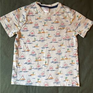 Hanna Andersson Cream Shark Print Tee